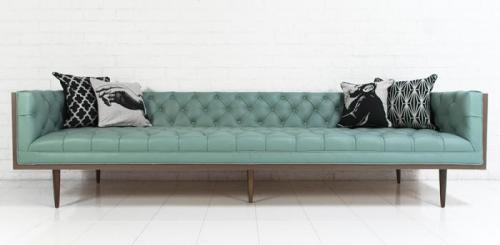 pale blue leather sofa
